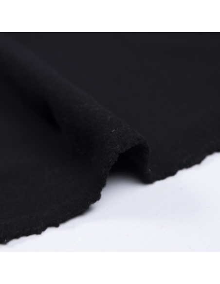 Velours de laine vierge & cachemire double face - Noir
