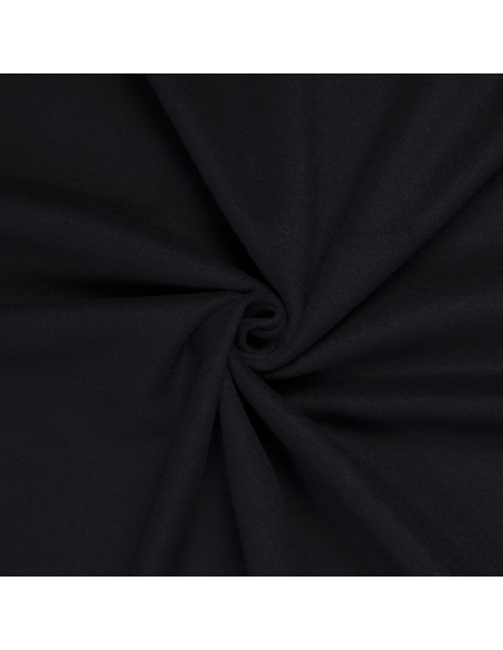 Velours de laine vierge & cachemire double face - Noir