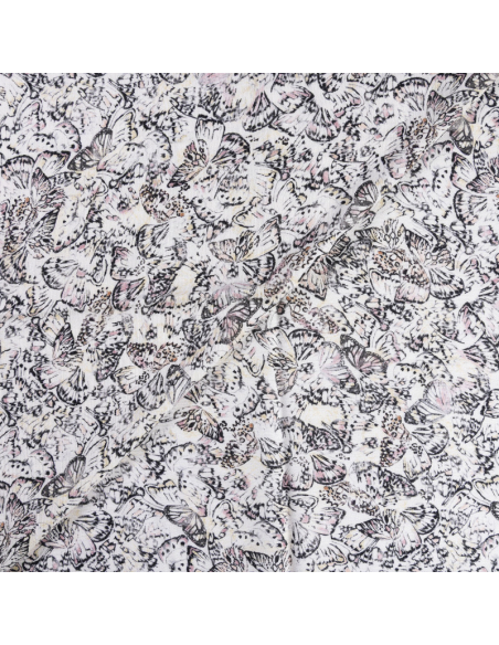 Crêpe crinkle 100% viscose - Papillons pastel
