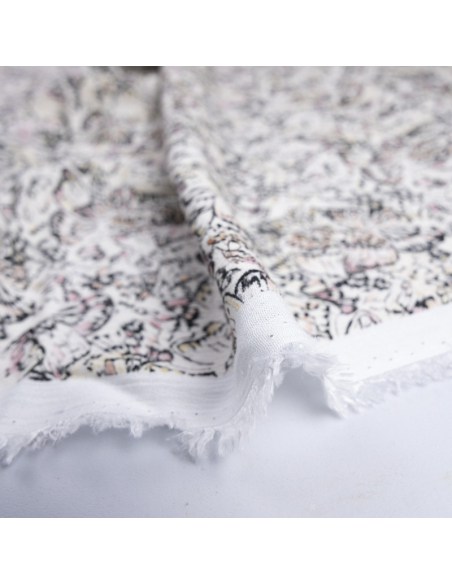 Crêpe crinkle 100% viscose - Papillons pastel