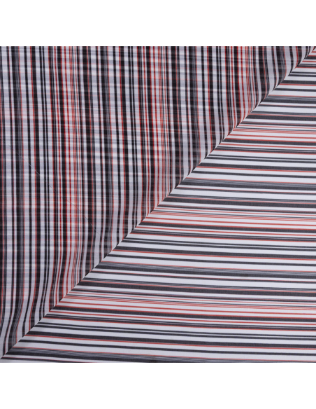 Mousseline - Rayures rouges et noires