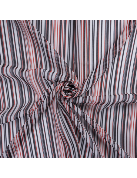 Mousseline - Rayures rouges et noires