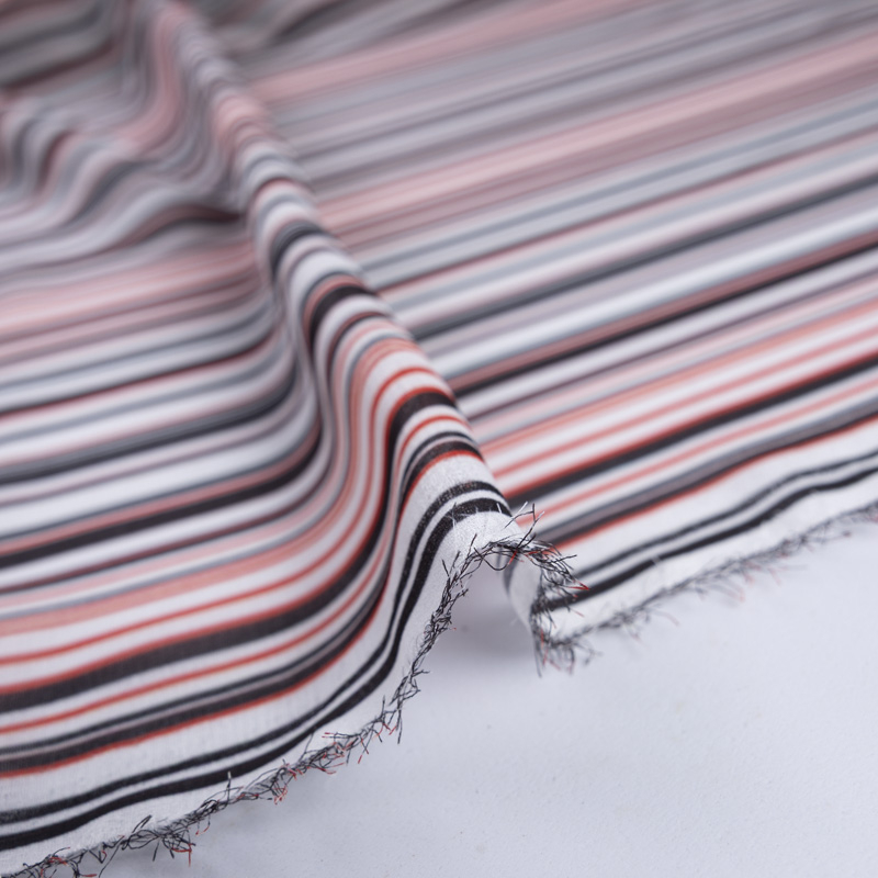 Mousseline - Rayures rouges et noires Mousseline - Rayures rouges et noires