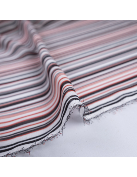 Mousseline - Rayures rouges et noires