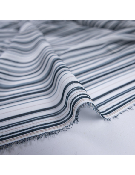 Mousseline - Rayures bleues