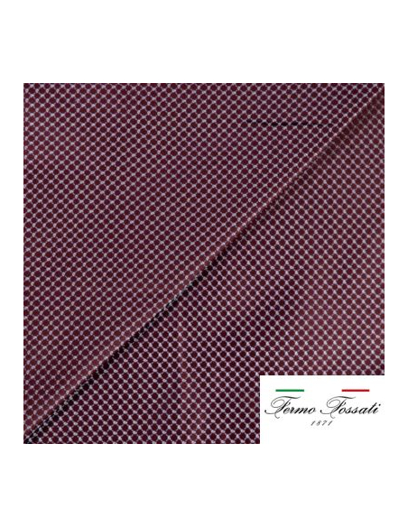 Jacquard 100% soie - Cachemire blanc fond bordeaux