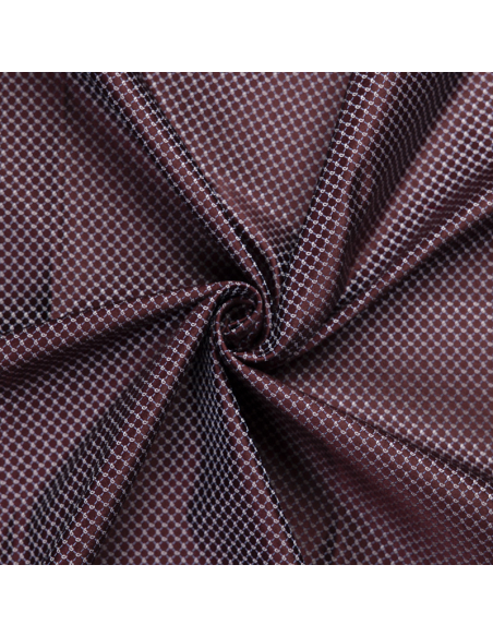 Jacquard 100% soie - Cachemire blanc fond bordeaux