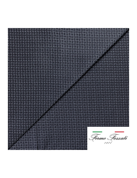 Jacquard 100% soie - Motif géométrique gris anthracite