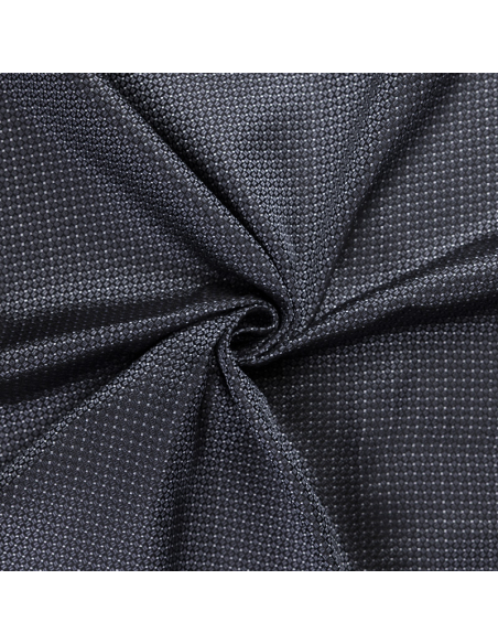 Jacquard 100% soie - Motif géométrique gris anthracite