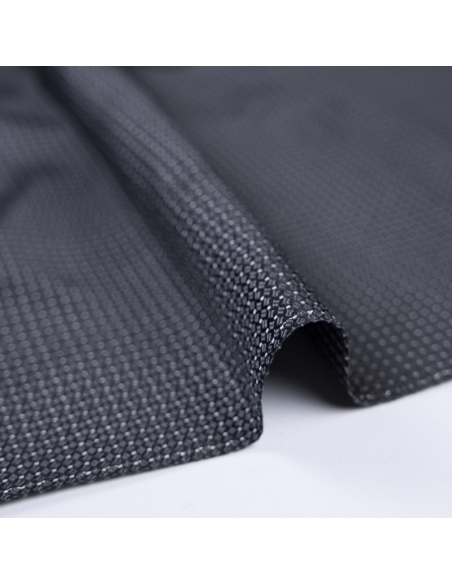 Jacquard 100% soie - Motif géométrique gris anthracite