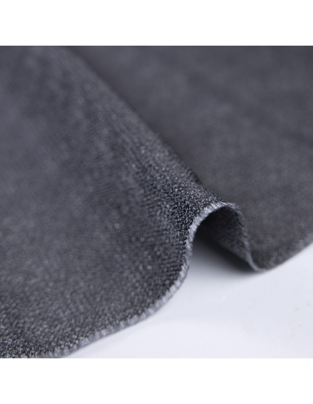 Jacquard 100% soie - Motif micro-grain gris argenté