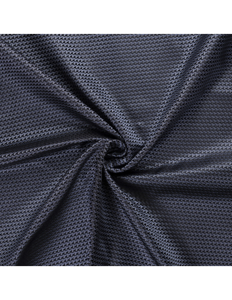 Jacquard 100% soie - Crochet gris fond noir