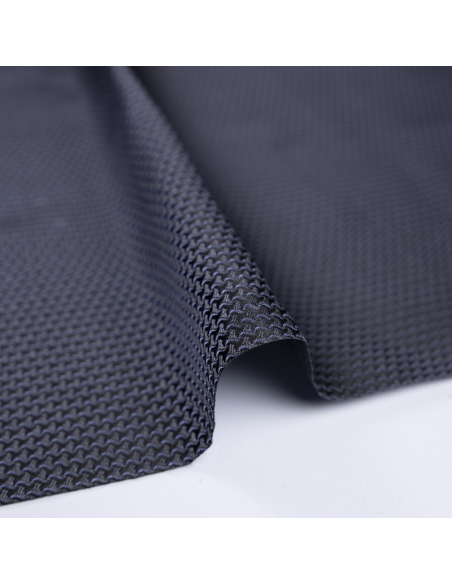 Jacquard 100% soie - Crochet gris fond noir