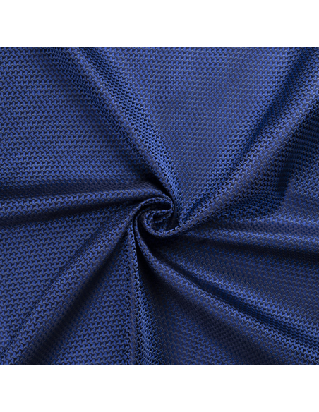 Jacquard 100% soie - Crochet bleu fond noir