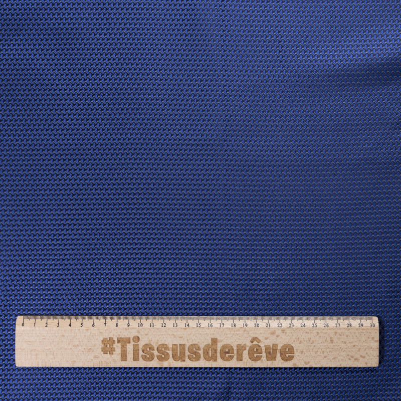 Jacquard 100% soie - Crochet bleu...