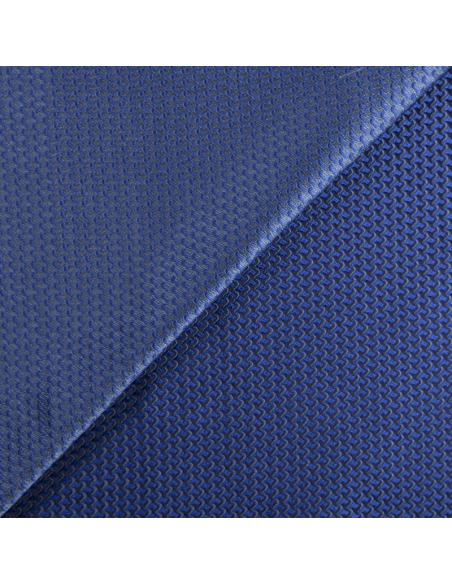 Jacquard 100% soie - Crochet bleu fond noir