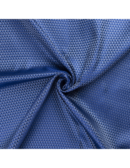 Jacquard 100% soie - Crochet bleu fond bleu