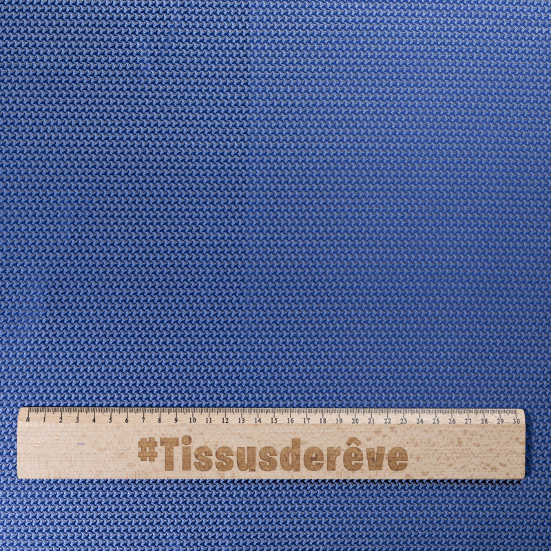 Jacquard 100% soie - Crochet bleu...