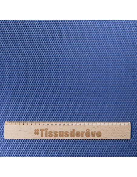 Jacquard 100% soie - Crochet bleu fond bleu