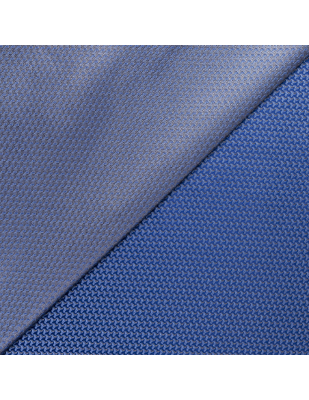 Jacquard 100% soie - Crochet bleu fond bleu