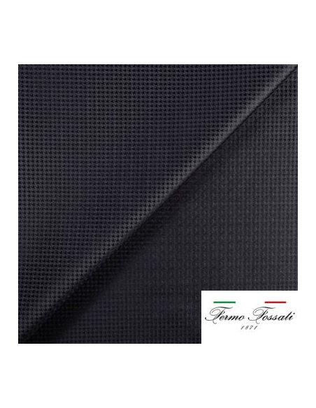 Jacquard 100% soie - Pieds de puces noirs fond gris