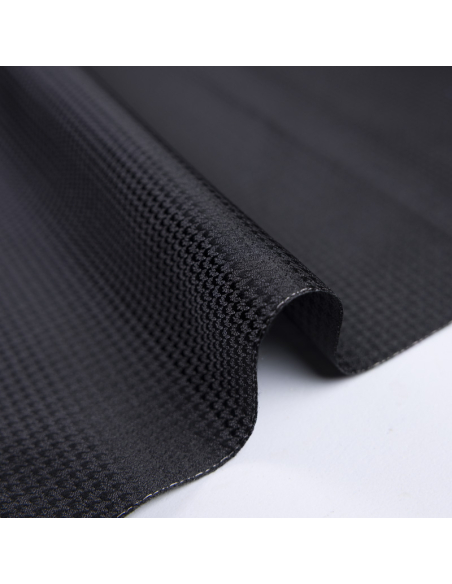 Jacquard 100% soie - Pieds de puces noirs fond gris