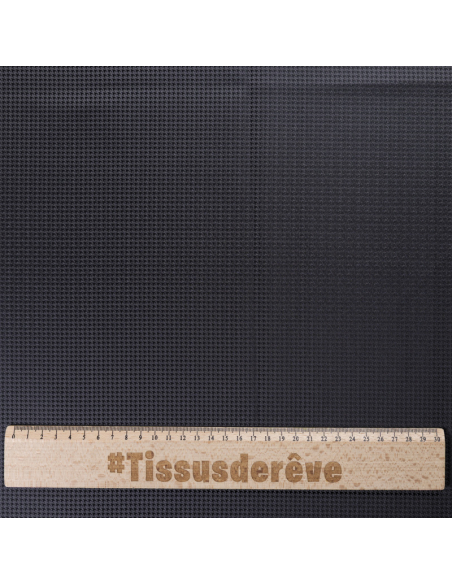 Jacquard 100% soie - Pieds de puces noirs fond gris