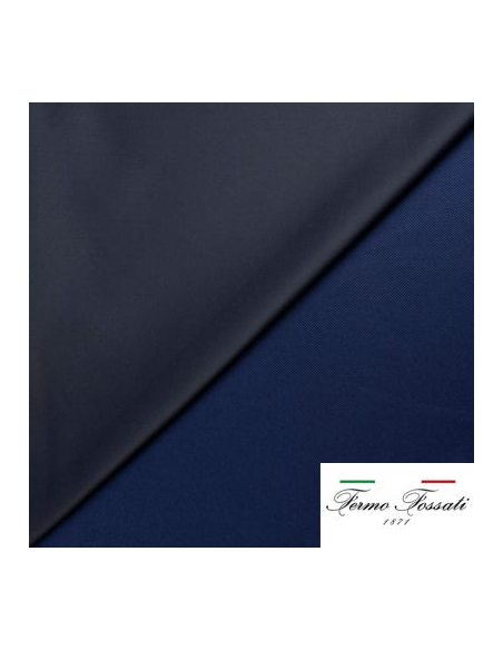 Twill 100% soie double face – Noir & bleu