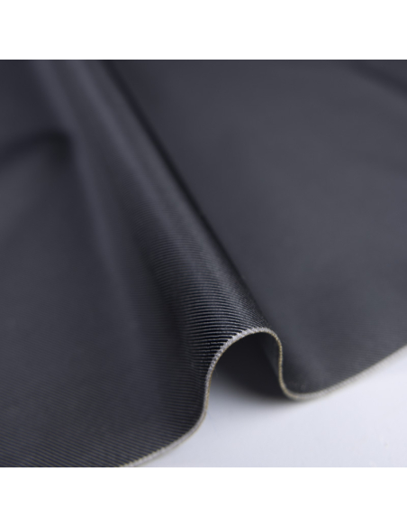 Twill 100% soie double face – Anthracite & gris