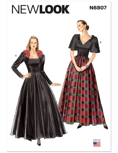 Patron New Look 6807 - Robes de soirée longues