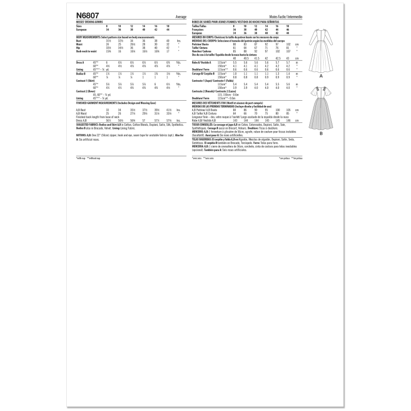 Patron New Look 6807 - Robes de...