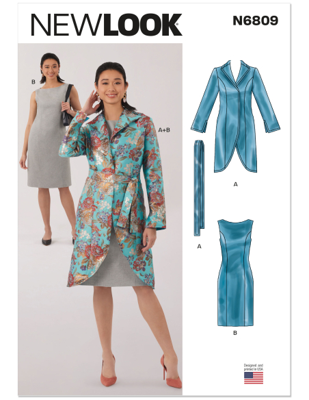 Patron New Look 6809 - Veste doublée & robe à ceinture