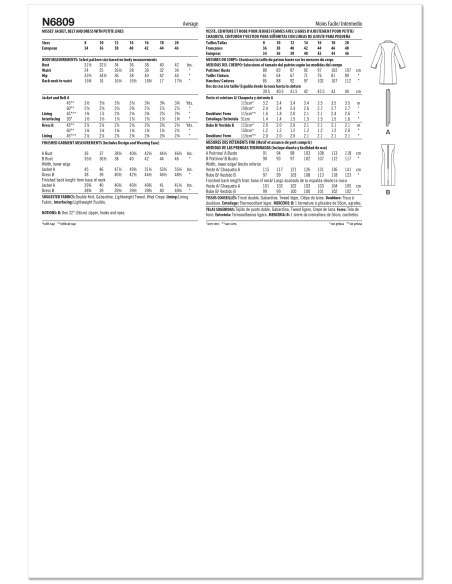 Patron New Look 6809 - Veste doublée & robe à ceinture