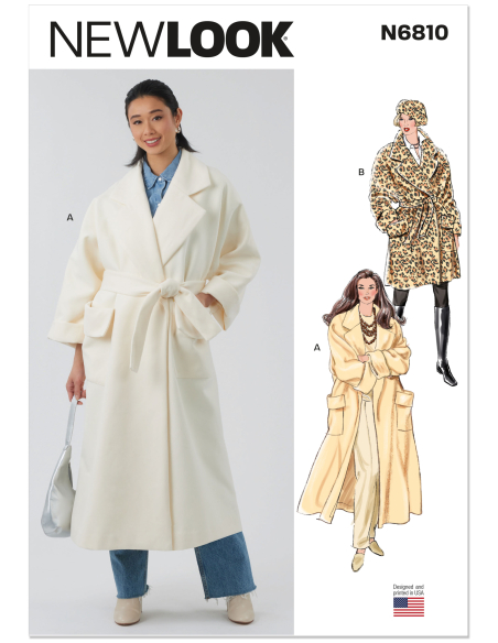 Patron New Look 6810 - Manteau swing oversize