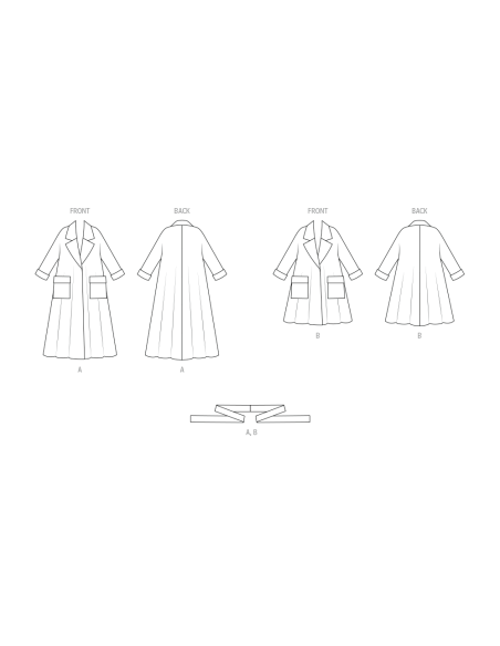 Patron New Look 6810 - Manteau swing oversize