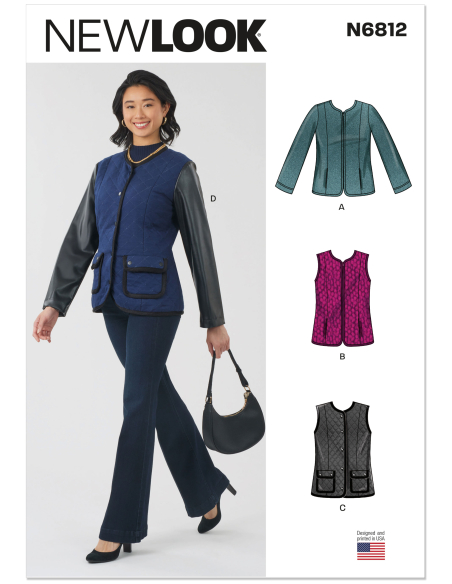 Patron New Look 6812 - Veste zippée et gilet utilitaire