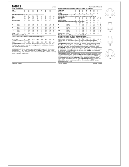 Patron New Look 6812 - Veste zippée et gilet utilitaire