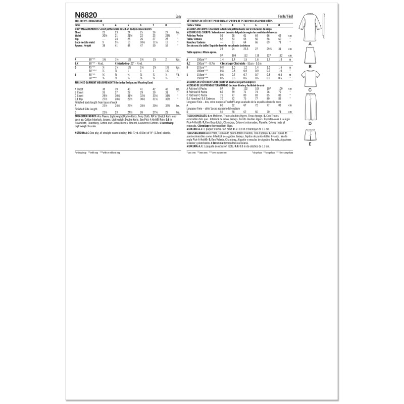 Patron New Look 6820 - Loungewear...