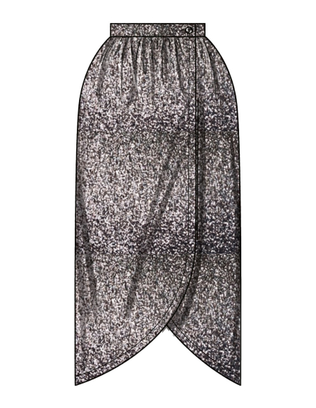 Patron New Look 6813 - Jupe portefeuille deux longueurs