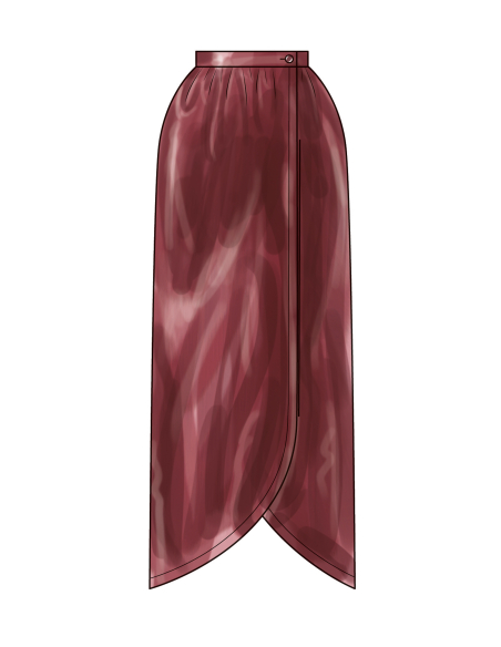 Patron New Look 6813 - Jupe portefeuille deux longueurs