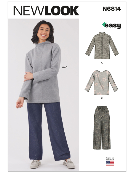 Patron New Look 6814 - Tops et pantalons pull-on