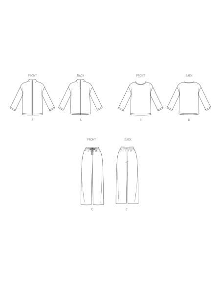 Patron New Look 6814 - Tops et pantalons pull-on