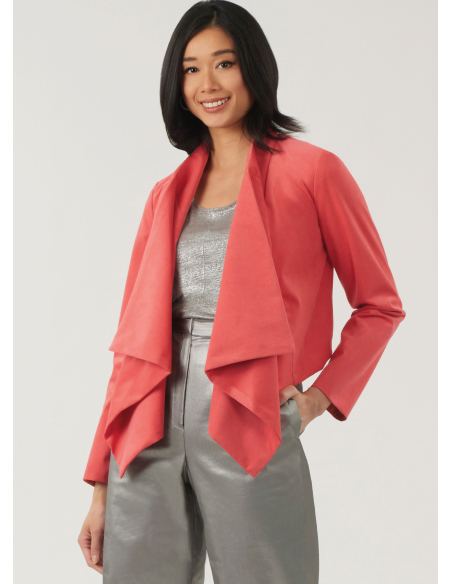 Patron New Look 6817 - Veste drapée avant, gilet & pantalon droit