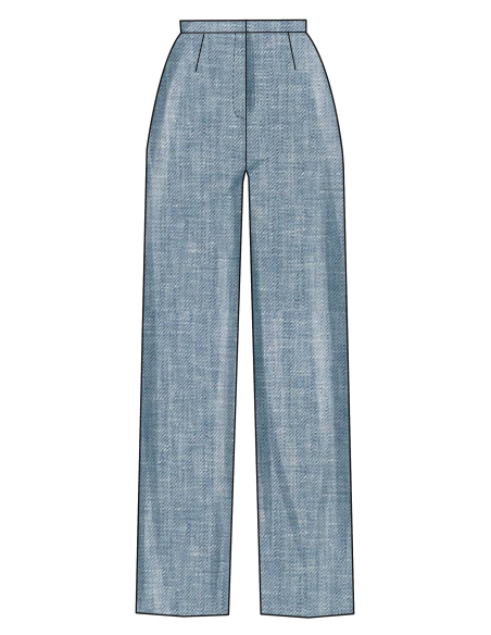 Patron New Look 6817 - Veste drapée avant, gilet & pantalon droit