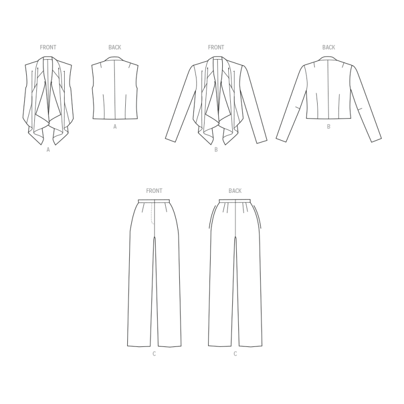 Patron New Look 6817 - Veste drapée...