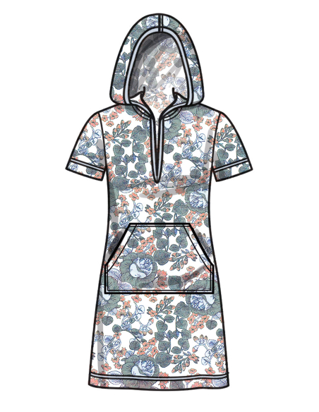 Patron New Look 6818 - Hoodie à capuche, pantalon & robe en maille