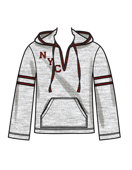 Patron New Look 6818 - Hoodie à capuche, pantalon & robe en maille