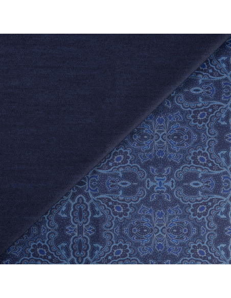 Jean's coton & élasthanne envers imprimé cachemire