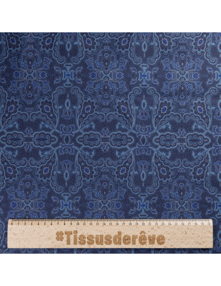 Jean's coton & élasthanne envers imprimé cachemire