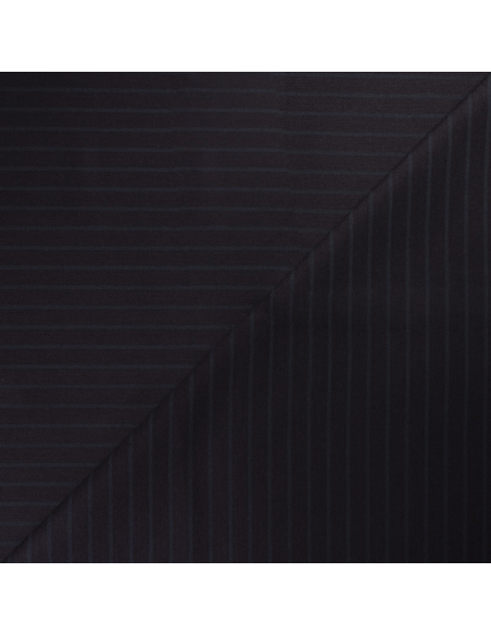 Gabardine imprimée coton & élasthanne – Rayure noir ton sur ton